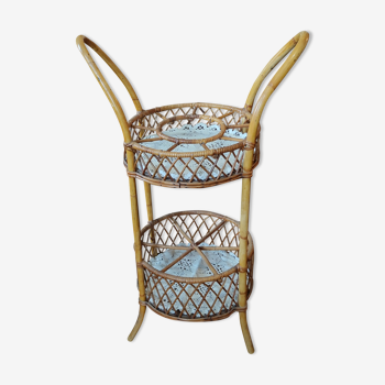 Rattan serving table