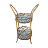 Rattan serving table