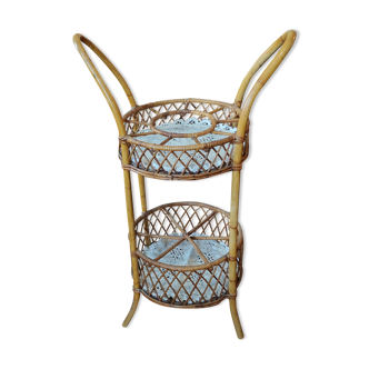 Rattan serving table