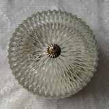 Ceiling lamp in glass and brass