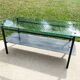 Table basse à 2 plateaux , verre et métal , des années 50'