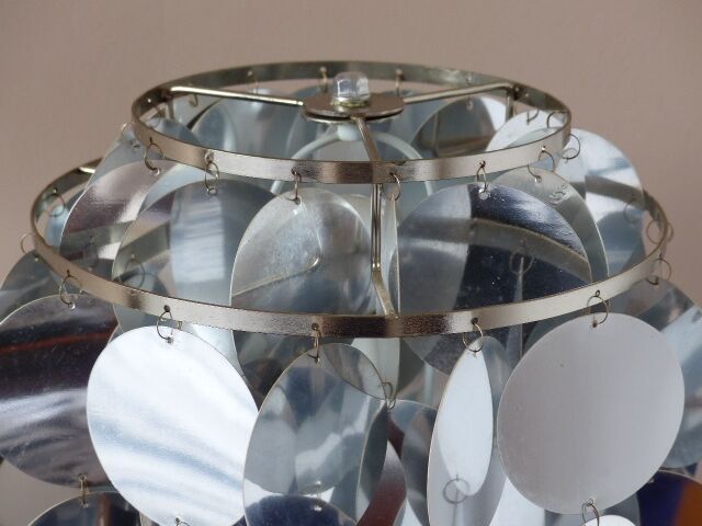 Table lamp silver lozenge and tulip foot, end of the years 70