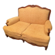 Sofa 2 places convertible sleeping 90x190 cherry Louis XV yellow velvet