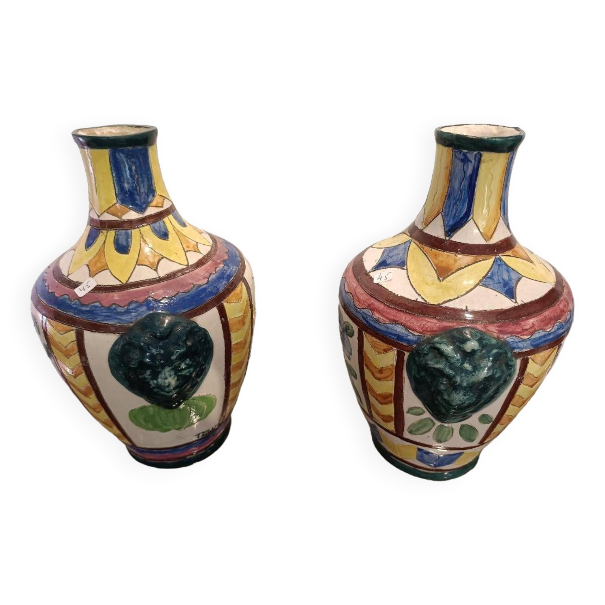 Pair of Vallauris style vases