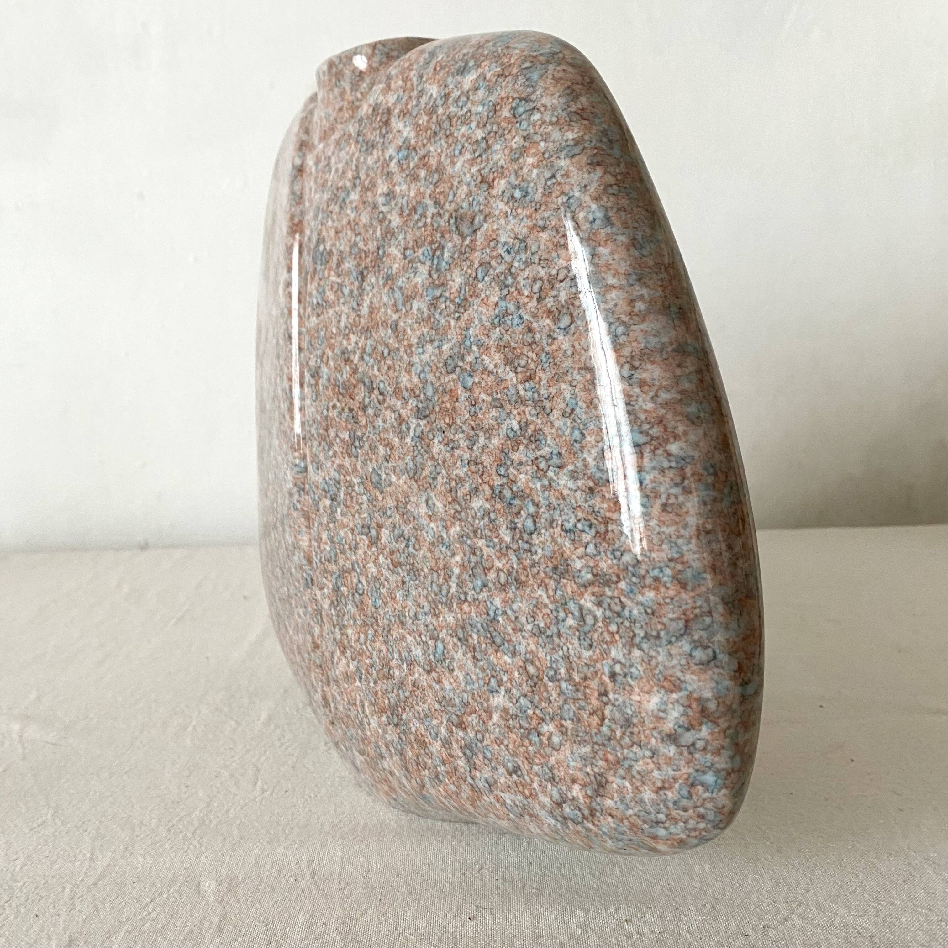 Virebent lens design vase with granite look, 1970s