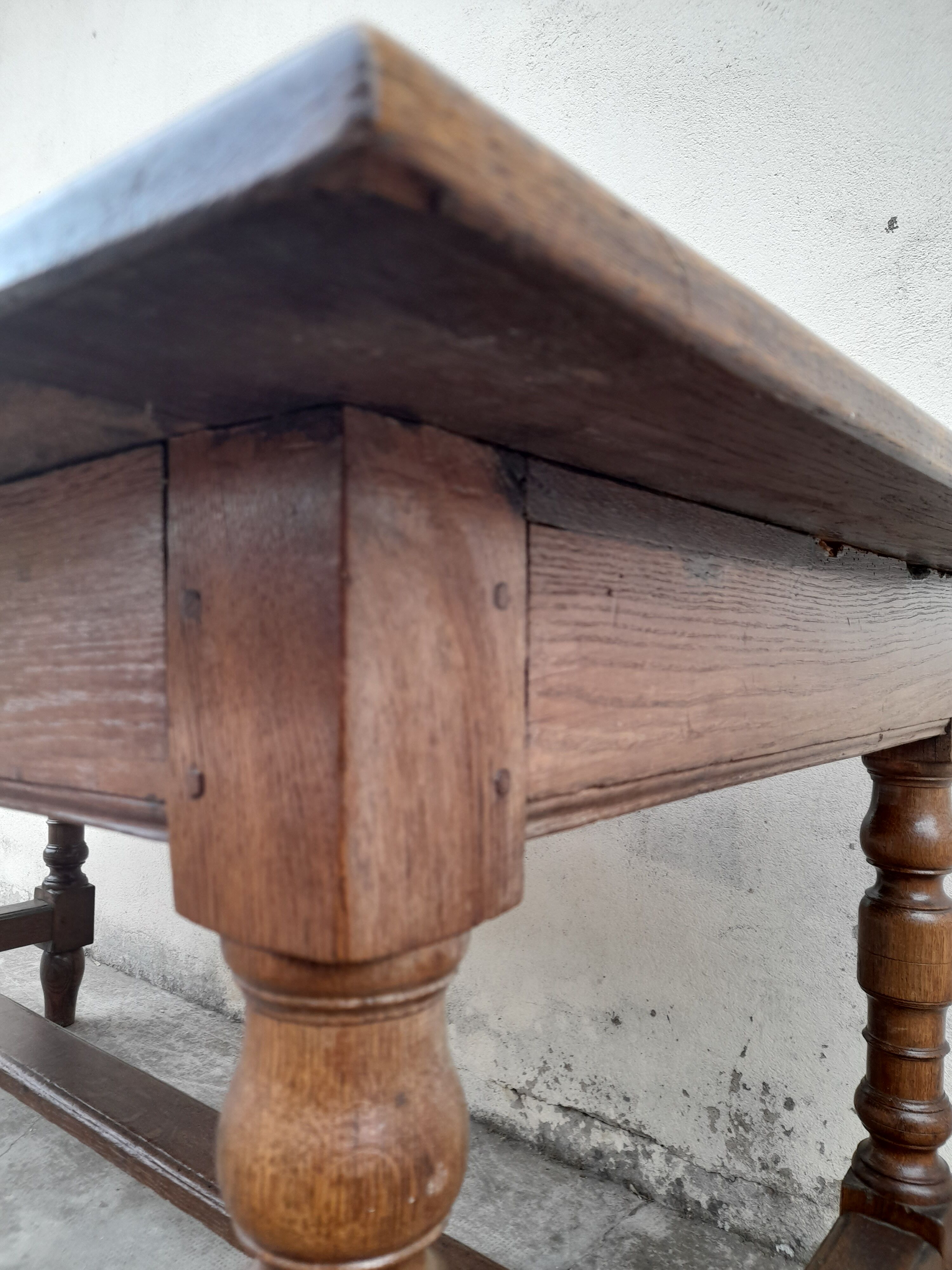 Rustic oak farmhouse table 19th -1m59