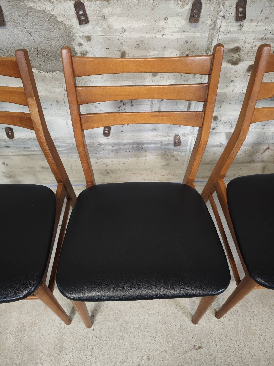 Set of 4 vintage skai chairs