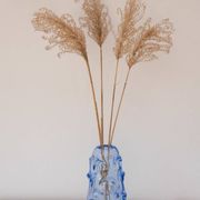 Mid-century modern crystal vase in pale blue by Börne Augustsson for Åseda