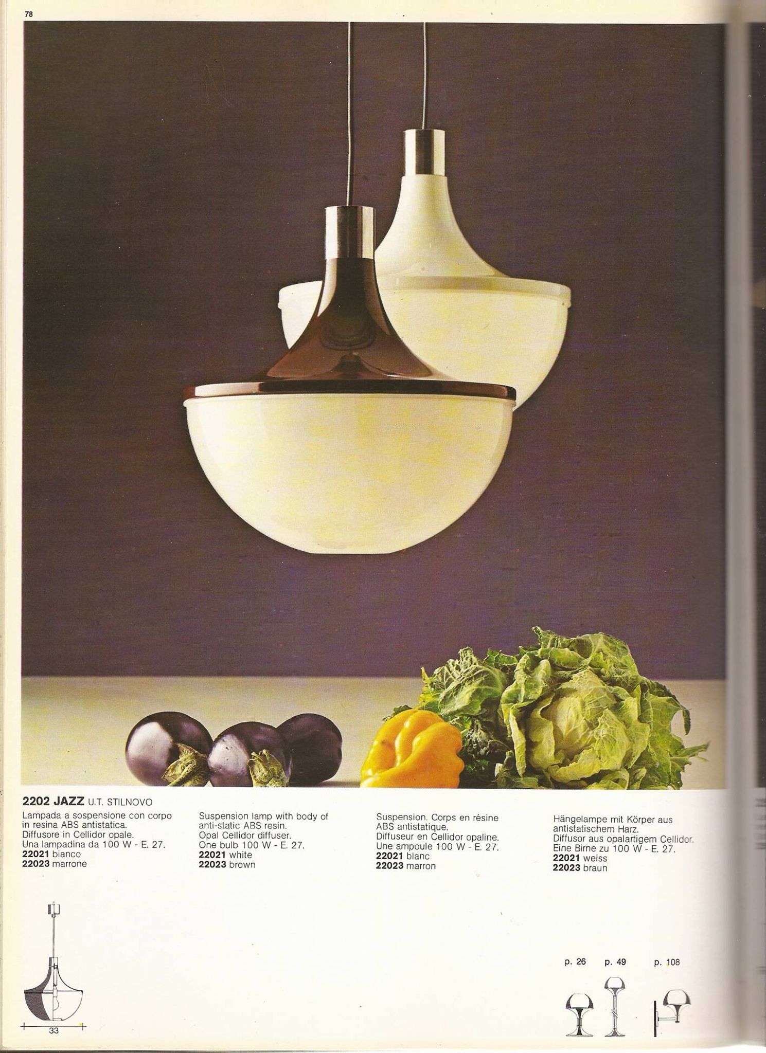 Plafonnier fabriqué par Stilnovo,1960s