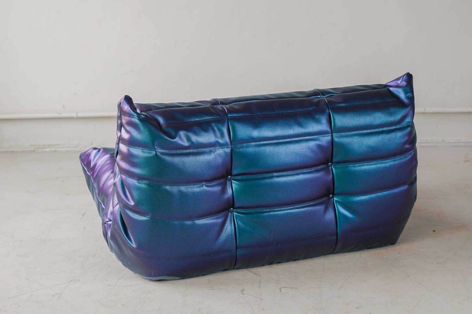 Togo 2-seater sofa in ultraviolet leather by Michel Ducaroy for Ligne Roset