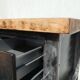 Industrial Island Counter in Steel and Walnut, 1970s