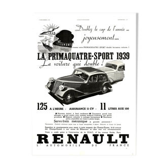 Affiche vintage années 30 Renault Automobiles