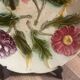 Ancienne assiette barbotine 3 fleurs art déco