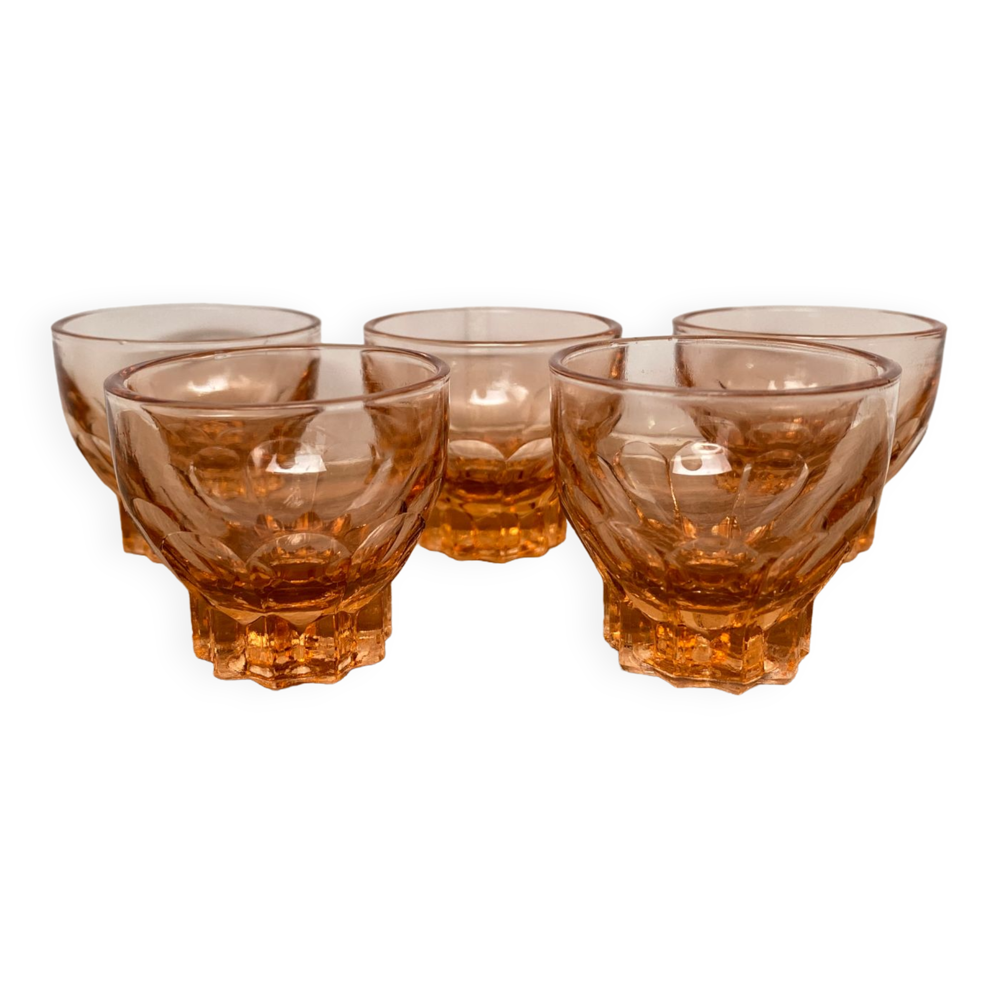 Set of 5 Luminarc pink glasses