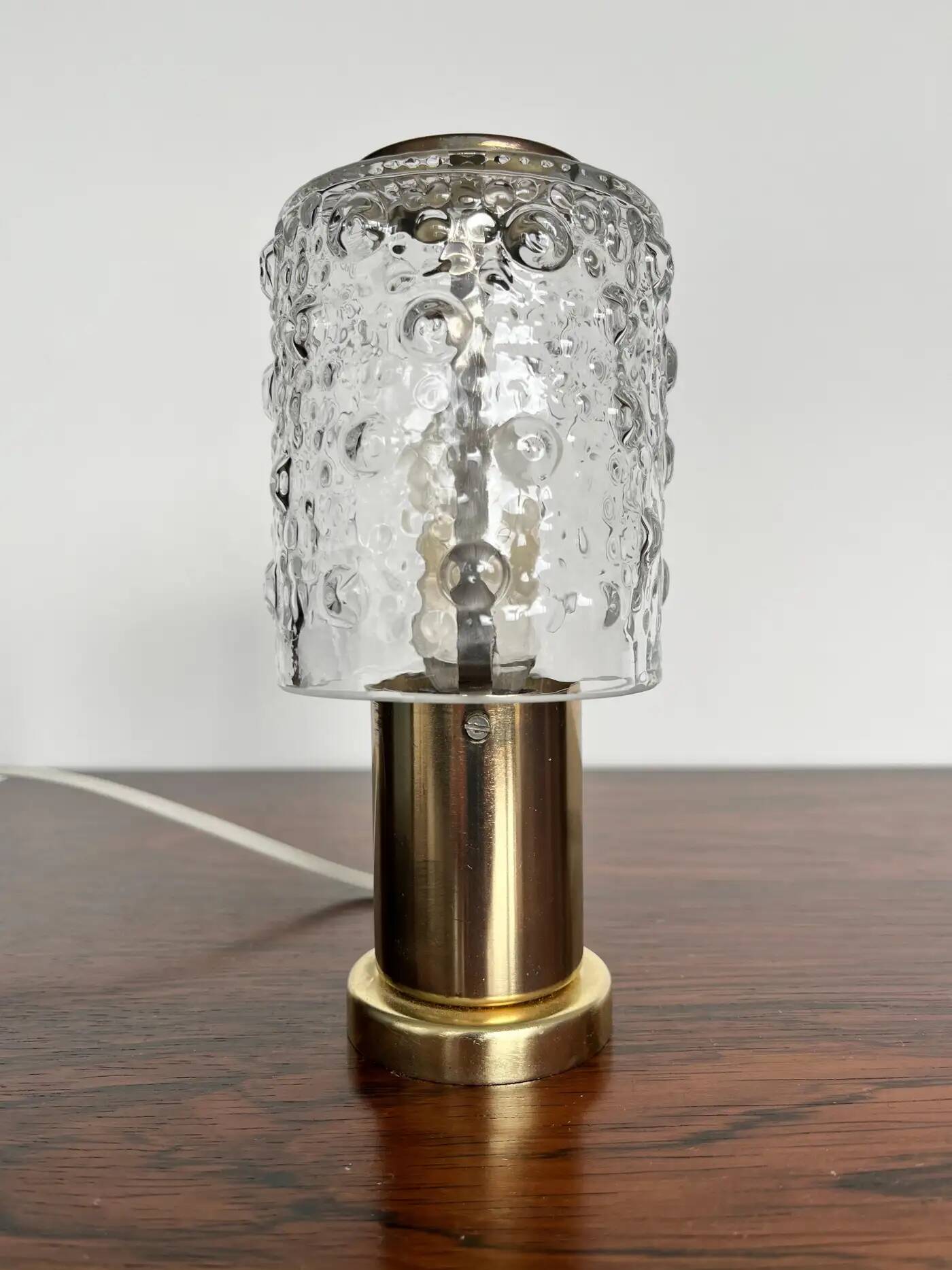 Paire de lampes de table en laiton par Kamenický Šenov, années 1960 / Tchécoslovaquie