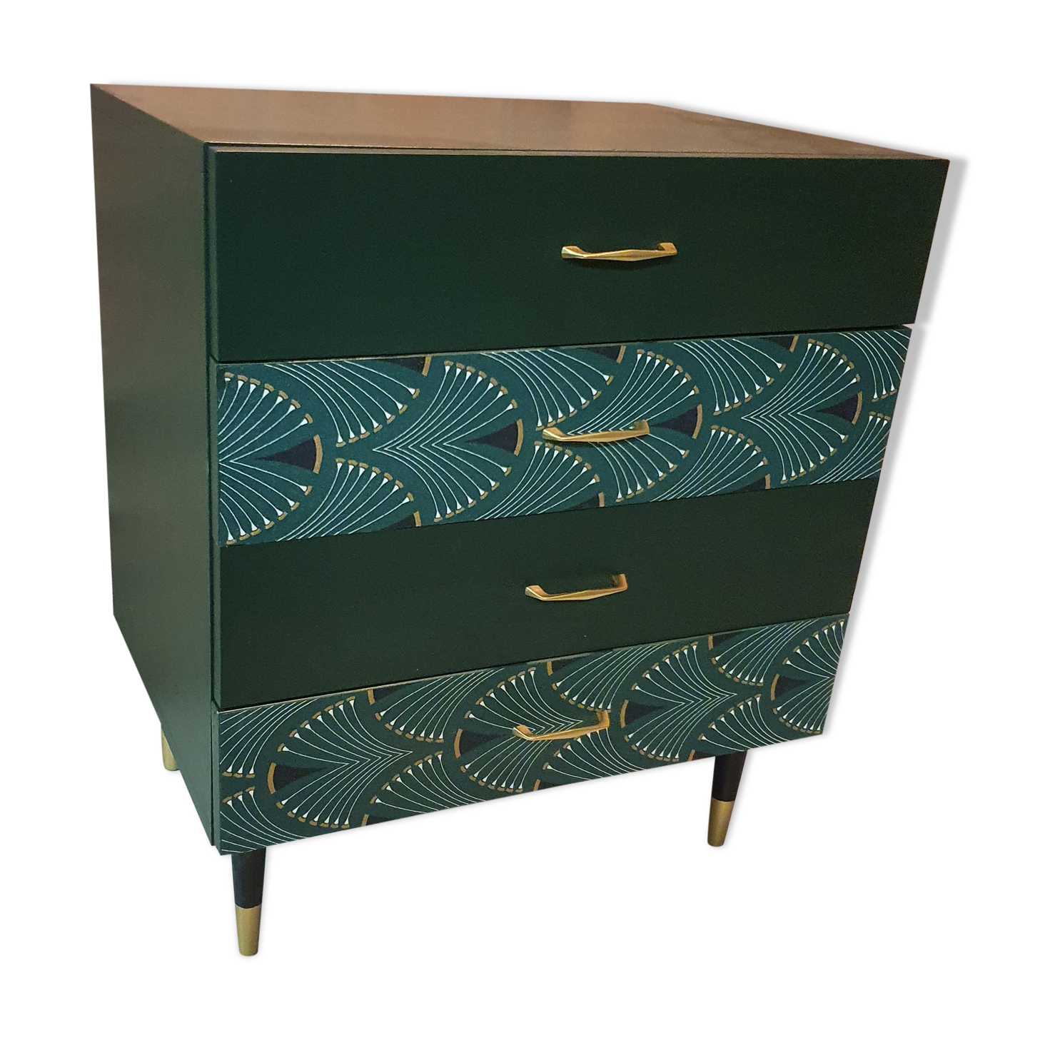 Chest of drawers 1960s renovated green