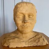 Workshop plaster face of a woman modeling in terracotta 20th century