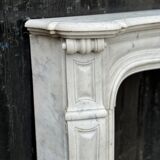 Louis XV style fireplace in white Carrara marble circa 1880