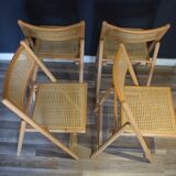 Chaises cannées vintages pliantes