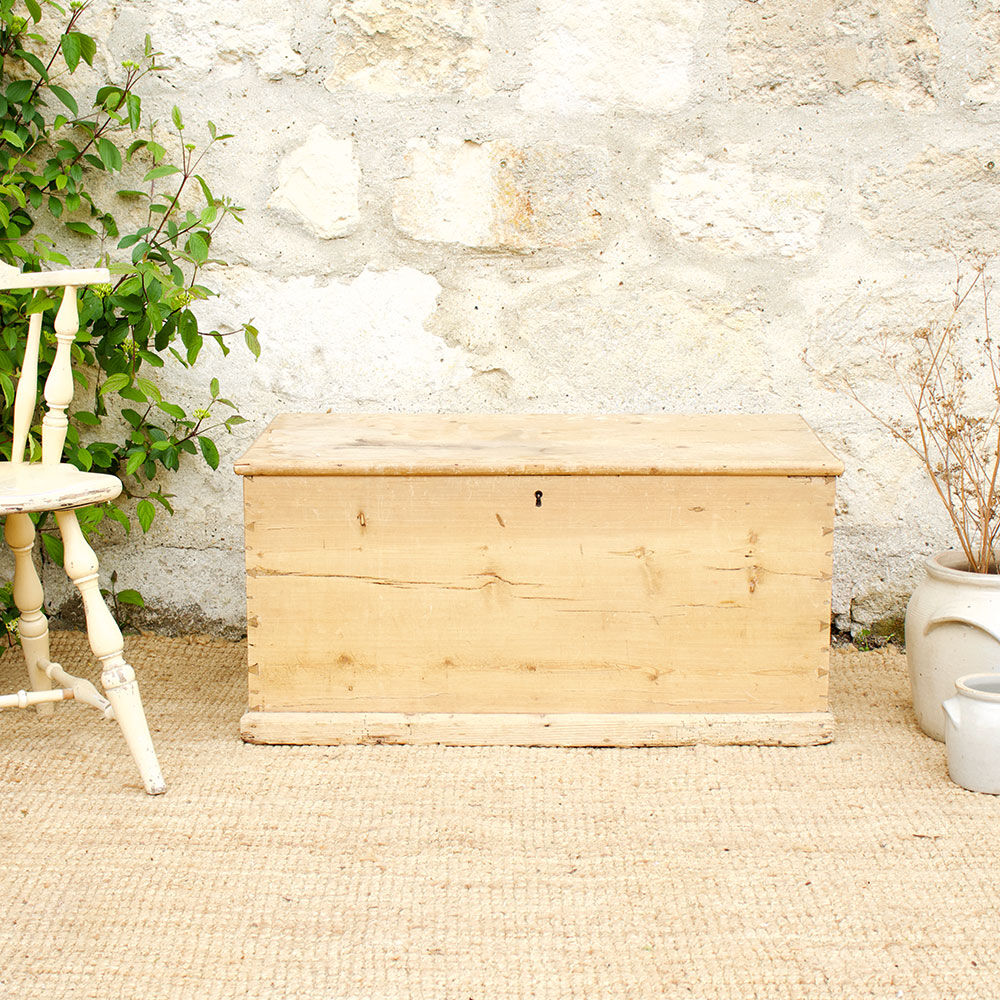 Old blond wood chest