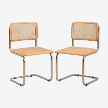 Paire de chaises italiennes Cesca en hêtre des années 80
