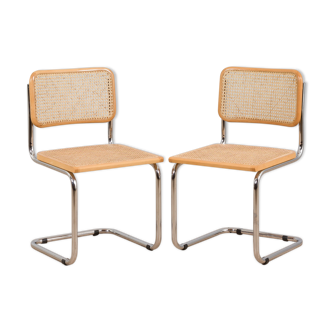 Pair of Italian Cesca chairs in beech from the 80s