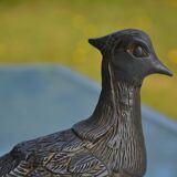 Brass peacock sculpture