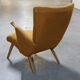 50s 60s Danish armchair has ears golden
