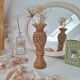 Carved solid wood vase