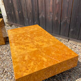 Set coffee table and its broussin cube bramble wood