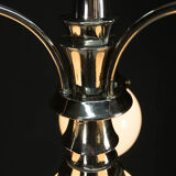 Art Deco Chrome 4-flamming Chandelier, 1930s