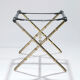 Side table and brass tray leather 1950