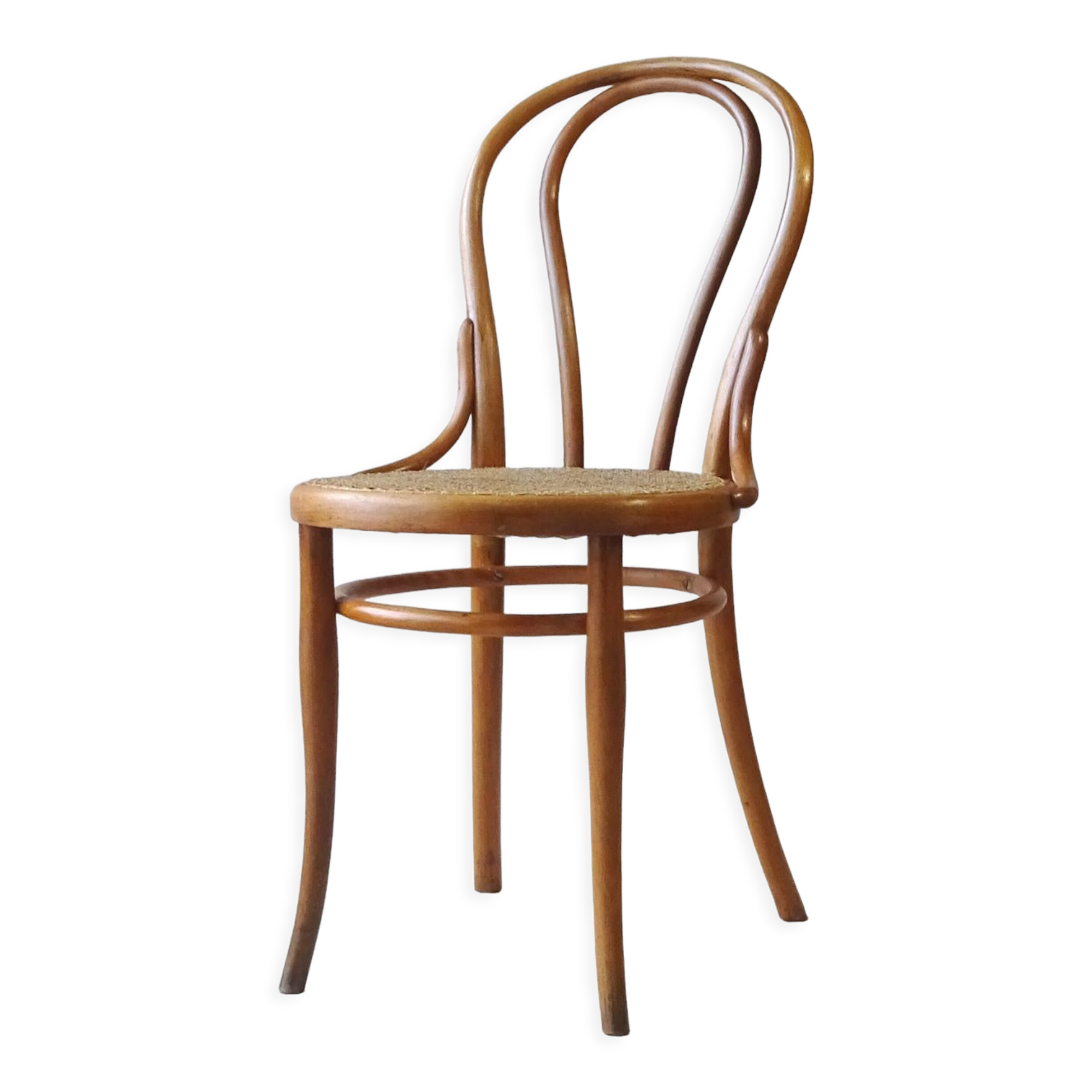 Chaise Thonet N°18, teinte merisier clair, vers 1890, cannée