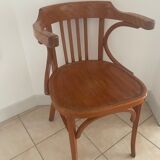 Fauteuil ancien baumann bois dossier cintré vintage