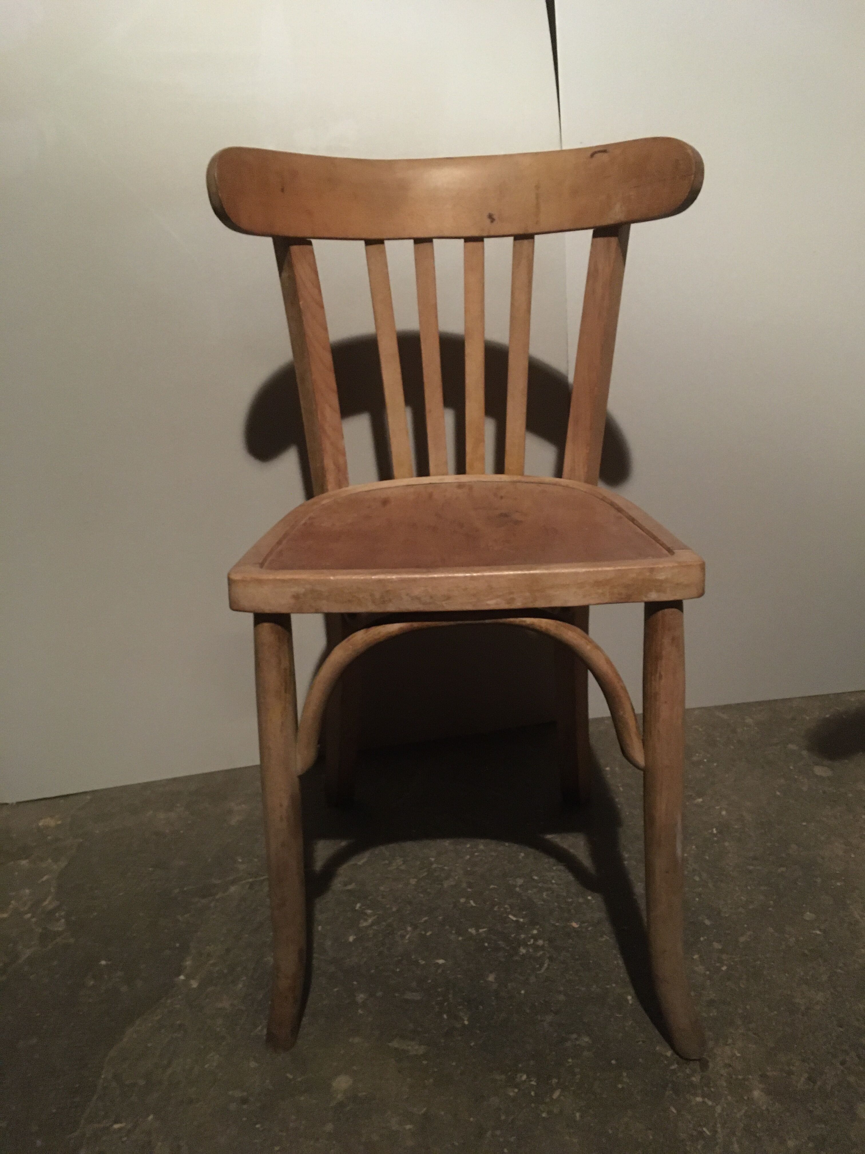 Lot of 2 vintage wooden bistro chairs