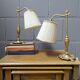 Bedside lamps set metal with fabric shades