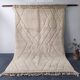 Large Ecru Beni Ouarain Rug, Chevron and Diamond Patterns - 208x300cm