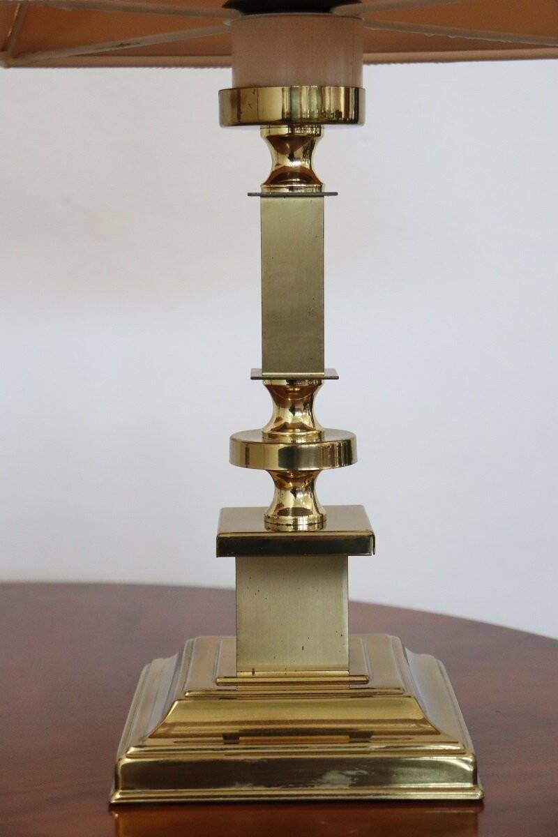 Golden Bedside Table Lamps, 1970s, Set Of 2