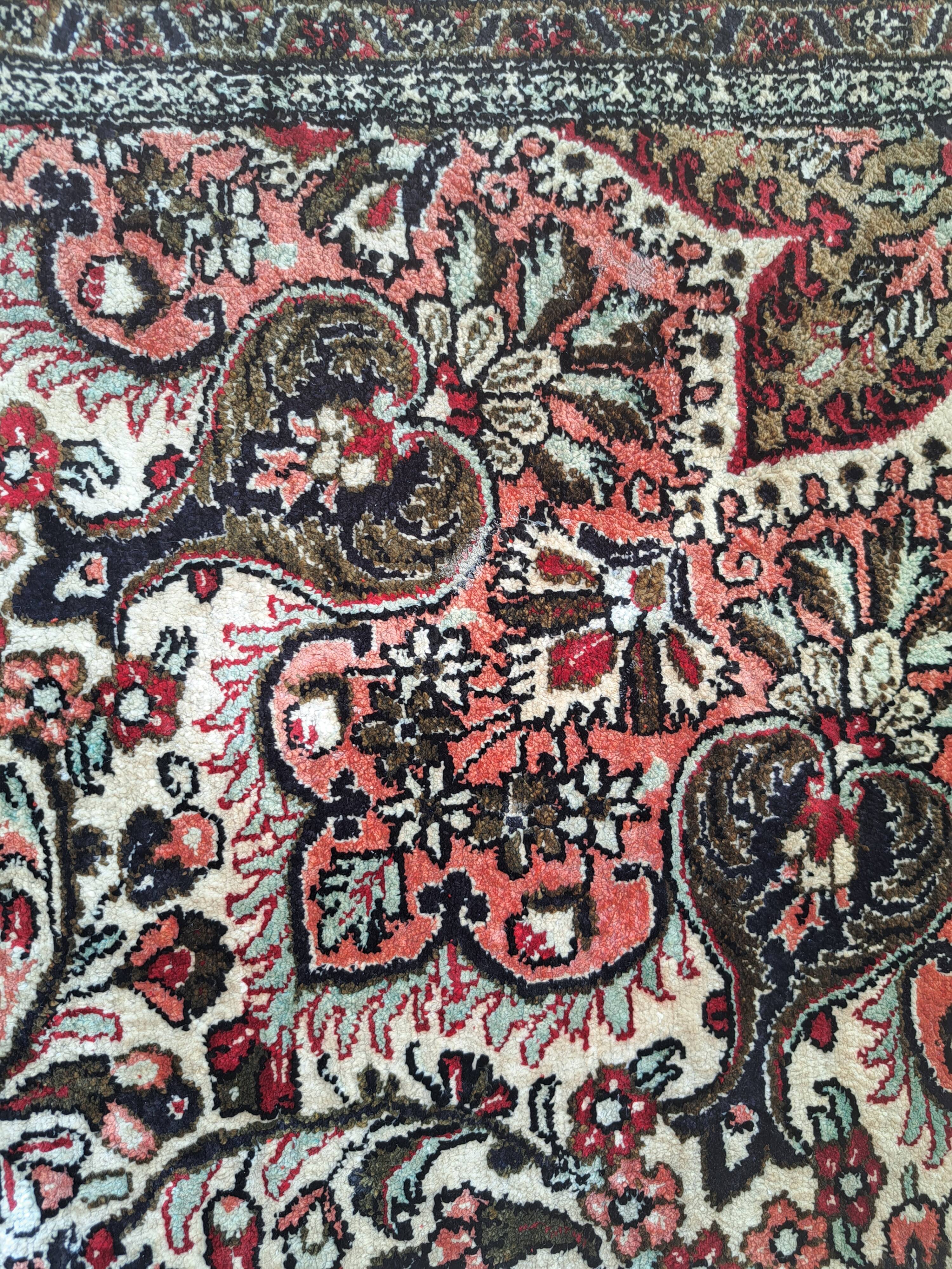Qom/Ghom carpet, multicoloured (brown, yellow, blue, red), 135x210cm, Iran