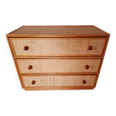 Vintage rattan chest of drawers