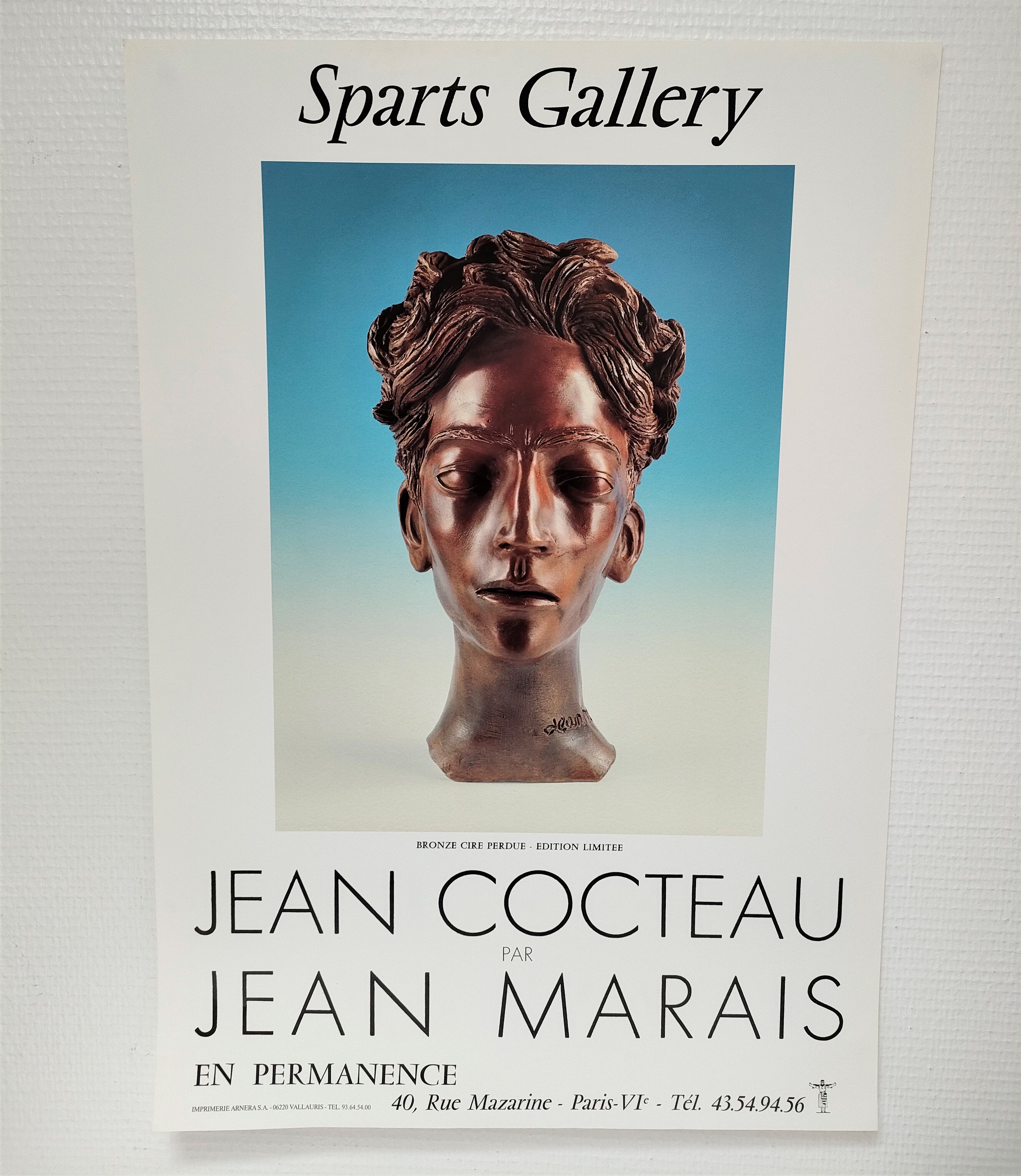 Original poster Jean Cocteau by Jean Marais 80s