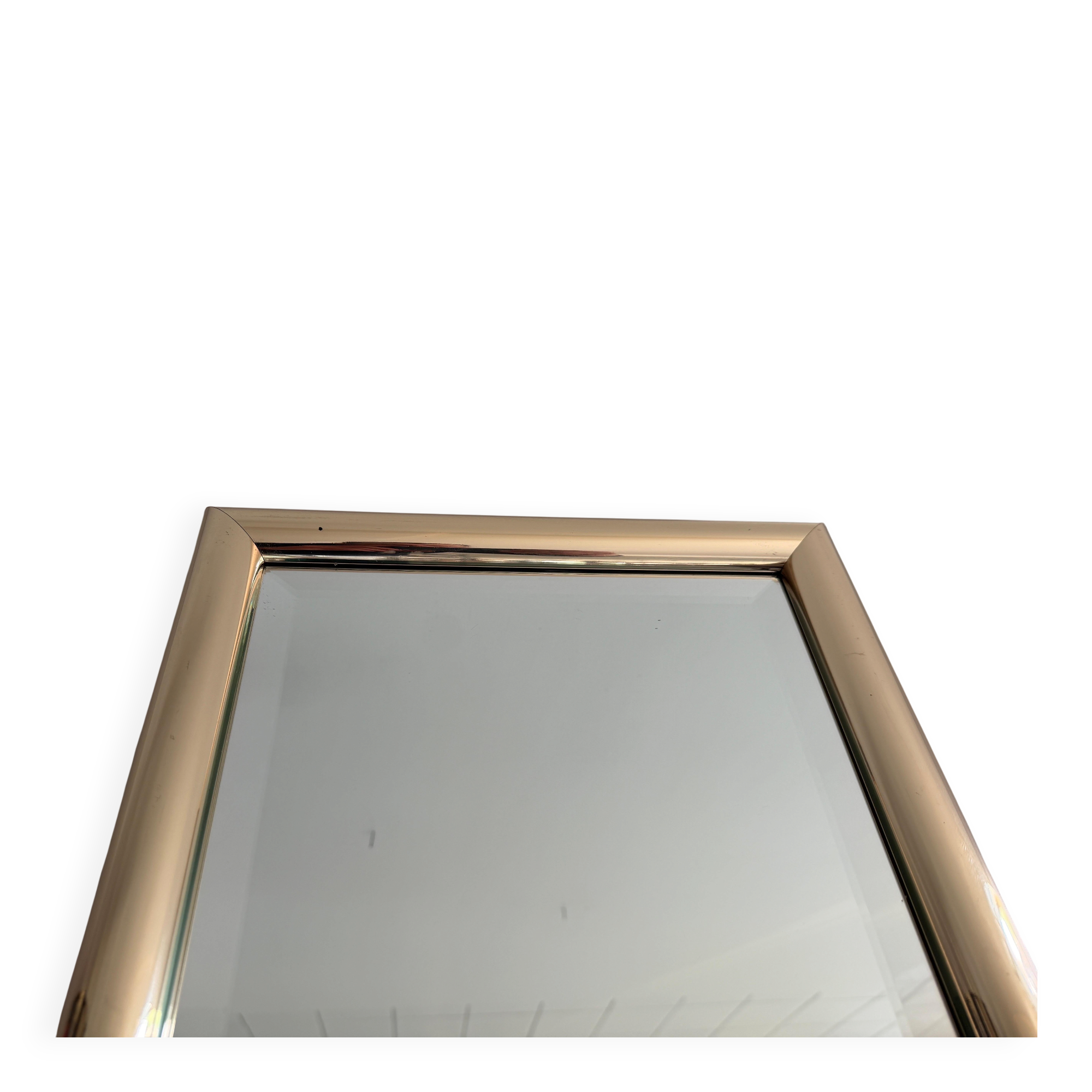 Rectangular wall mirror with a gold metal frame by Schöninger, 1970s, Germany.