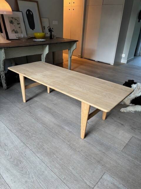 solid oak coffee table - Denmark 70s/80s