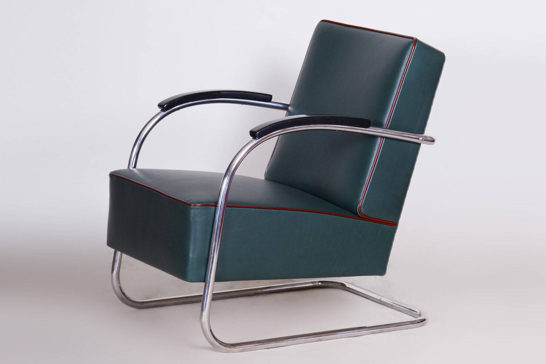 Bauhaus Chrome & Leather Armchair from Mücke-Melder, 1930s