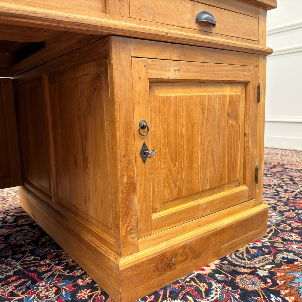 Large classic English desk with back panel