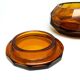 Art Deco bonbonniere, honey crystal, Moser, Czechoslovakia, 1930s