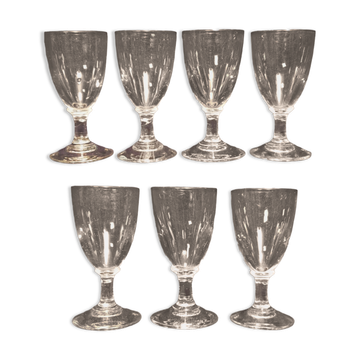 7 antique shot glasses