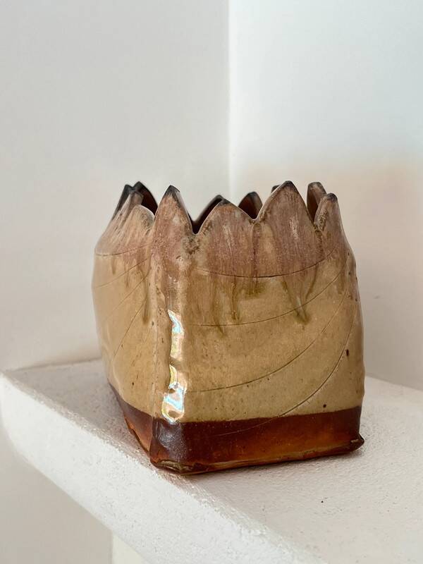Signed Organic Glazed Terracotta Plant Pot / Planter