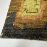 Tapis abstrait scandinave multicolore à poils hauts rya, suède, années 1960