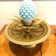 Decorative bowl, dish and leaves in brass.